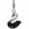 SilberDream Glitzer Charm Schwan schwarz Zirkonia Kristalle GSC523S