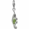 SilberDream Glitzer Charm Leguan grün Zirkonia Kristalle 925er GSC535L