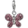 SilberDream Glitzer Charm Schmetterling rosa Zirkonia Kristalle GSC546A