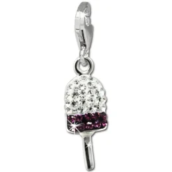 SilberDream Glitzer Charm Eis am Stiel Zirkonia Kristalle GSC547V