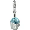 SilberDream Glitzer Charm Sektkühler hellblau Zirkonia Kristalle GSC573H