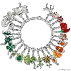 SilberDream Glitzer Charm Eule orange Zirkonia Kristalle GSC505O
