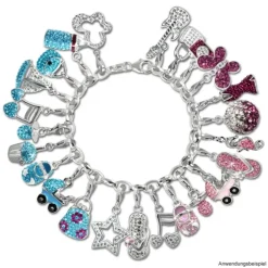 SilberDream Glitzer Charm Seepferd rosa Zirkonia Kristalle 925 GSC519A