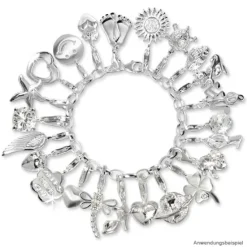 SilberDream Glitzer Charm Welle Zirkonias blau ICE GSC004