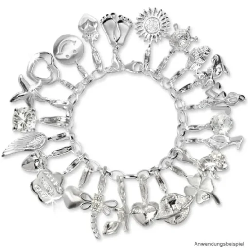 SilberDream Glitzer Charm Welle Zirkonias blau ICE GSC004