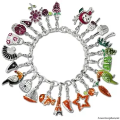 SilberDream Glitzer Charm Tasche weiß Zirkonia Kristalle 925 GSC532W