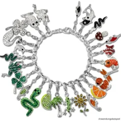 SilberDream Glitzer Charm Schlange Zirkonias grün GSC310G