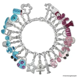 SilberDream Glitzer Charm Schmetterling rosa Zirkonia Kristalle GSC546A