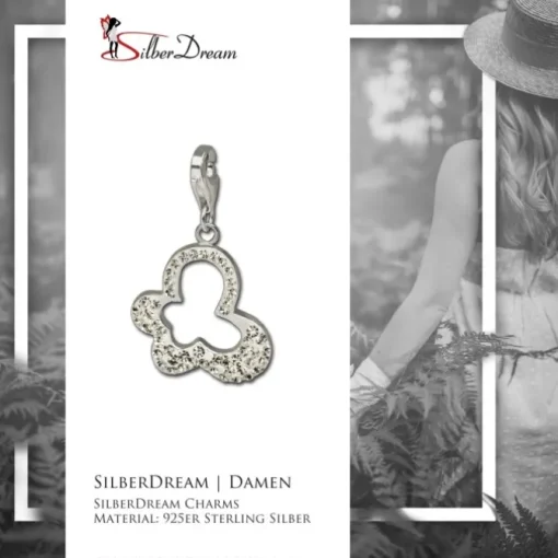 SilberDream Glitzer Charm Schmetterling Zirkonias 925 GSC213W