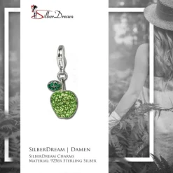 SilberDream Glitzer Charm Apfel Zirkonias grün 925 GSC201