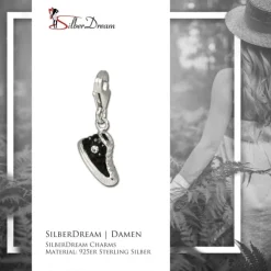 SilberDream Glitzer Charm Sneaker schwarz Zirkonia Kristalle GSC515S