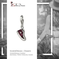 SilberDream Glitzer Charm Sneaker lila Zirkonia Kristalle 925 GSC515V