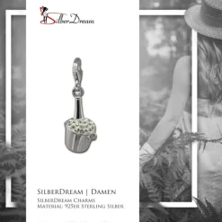 SilberDream Glitzer Charm Sektkühler weiß Zirkonia Kristalle GSC573W