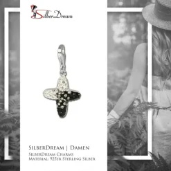SilberDream Glitzer Charm Kreuz Zirkonias ICE 925 GSC005