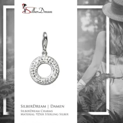 SilberDream Glitzer Charm Ring Zirkonias GSC217W