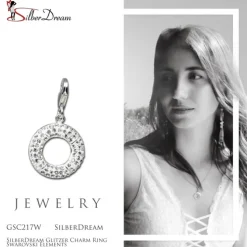 SilberDream Glitzer Charm Ring Zirkonias GSC217W