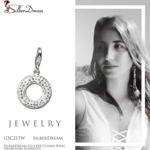 SilberDream Glitzer Charm Ring Zirkonias GSC217W
