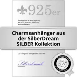 SilberDream Glitzer Charm Muffin rote Zirkonia Kristalle 925er GSC526R