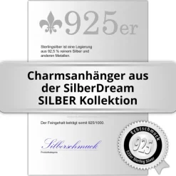 SilberDream Glitzer Charm Glocke schwarz Zirkonia Kristalle GSC575S