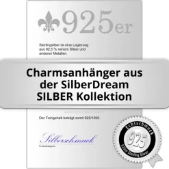 SilberDream Glitzer Charm Schwan schwarz Zirkonia Kristalle GSC523S