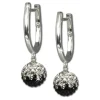 SilberDream Glitzer Creole Zirkonias schwarz weiß 925 Silber GSO011S