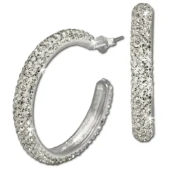 SilberDream Glitzer Creole Glamour weiß Zirkonias GSO212W