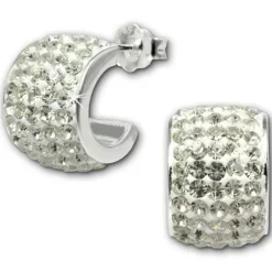 SilberDream Glitzer Creole Beauty Preciosa Kristalle weiß GSO009W