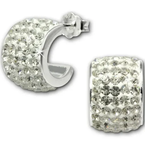 SilberDream Glitzer Creole Beauty Preciosa Kristalle weiß GSO009W