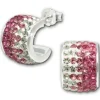 SilberDream Glitzer Creole Beauty Preciosa Kristalle rosa GSO010A