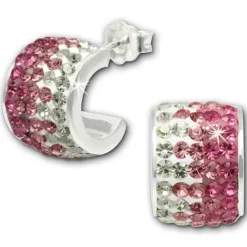 SilberDream Glitzer Creole Beauty Preciosa Kristalle rosa GSO010A