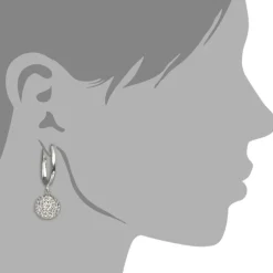 SilberDream Glitzer Creole Silber Zirkonias weiß GSO204
