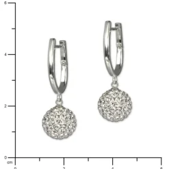 SilberDream Glitzer Creole Silber Zirkonias weiß GSO204