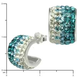 SilberDream Glitzer Creole Beauty Preciosa Kristalle türkis GSO010T