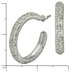 SilberDream Glitzer Creole Glamour weiß Zirkonias GSO212W