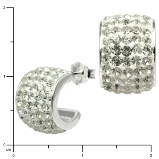 SilberDream Glitzer Creole Beauty Preciosa Kristalle weiß GSO009W