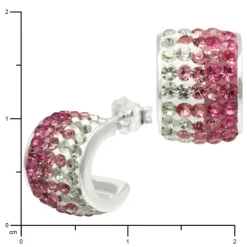 SilberDream Glitzer Creole Beauty Preciosa Kristalle rosa GSO010A
