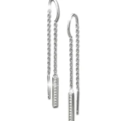 SilberDream Glitzer Ohrhänger Stab Zirkonia weiß 925er Silber Ohrring GSO478W