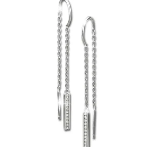 SilberDream Glitzer Ohrhänger Stab Zirkonia weiß 925er Silber Ohrring GSO478W