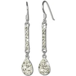 SilberDream Glitzer Ohrhänger Tropfen Zirkonia Kristalle weiß GSO209W