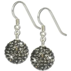 SilberDream Glitzer Ohrhänger 925 Zirkonias grau GSO202