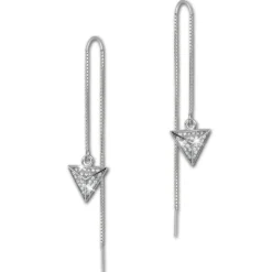 SilberDream Glitzer Ohrhänger Dreieck Zirkonia weiß 925er Silber Ohrring GSO441W