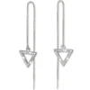 SilberDream Glitzer Ohrhänger Dreieck offen weiß 925er Ohrring Silber GSO433W