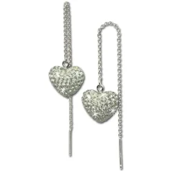 SilberDream Glitzer Ohrhänger Herz weiß Zirkonias 925 GSO211W