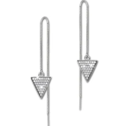 SilberDream Glitzer Ohrhänger Dreieck Zirkonia weiß 925er Silber Ohrring GSO442W