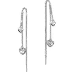 SilberDream Glitzer Ohrhänger Herzen Zirkonia weiß 925er Silber Ohrring GSO439W