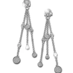 SilberDream Glitzer Ohrhänger 55mm Zirkonia weiß 925 Silber Ohrring GSO474W