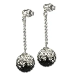 SilberDream Glitzer Ohrhänger Zirkonias schwarz GSO002