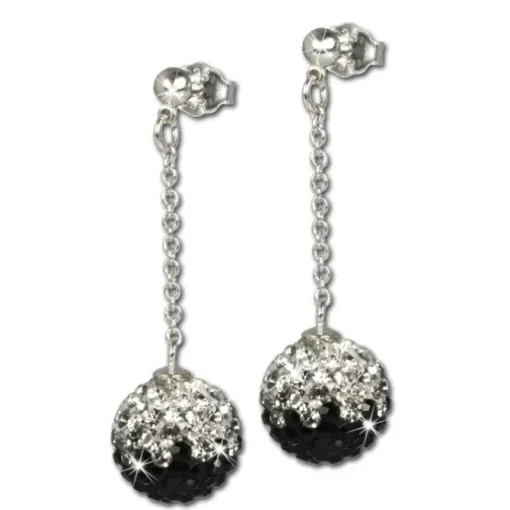 SilberDream Glitzer Ohrhänger Zirkonias schwarz GSO002