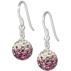 SilberDream Glitzer Ohrhänger 925 Zirkonias lila GSO001