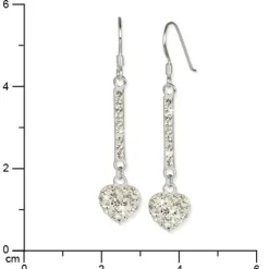 SilberDream Glitzer Ohrhänger Herz weiß Zirkonia Kristalle 925 GSO210W